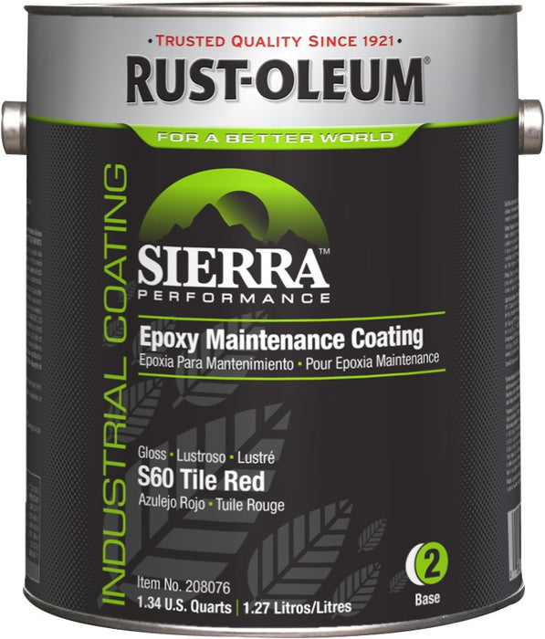 Rust-Oleum S40 System 0 Voc Water-Based Epoxy Floor Coating, Gloss Tile Red Gallon Can - Lot of 2